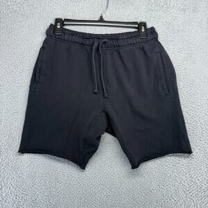 Talentless Shorts Men's Small Black Cotton Sweat Scott Disick Raw Edge Pockets